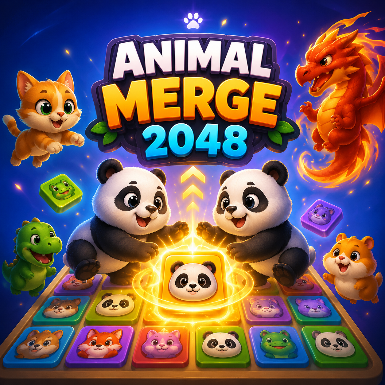 Animal Merge 2048